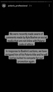 Kyle Boehm Polaris Statement
