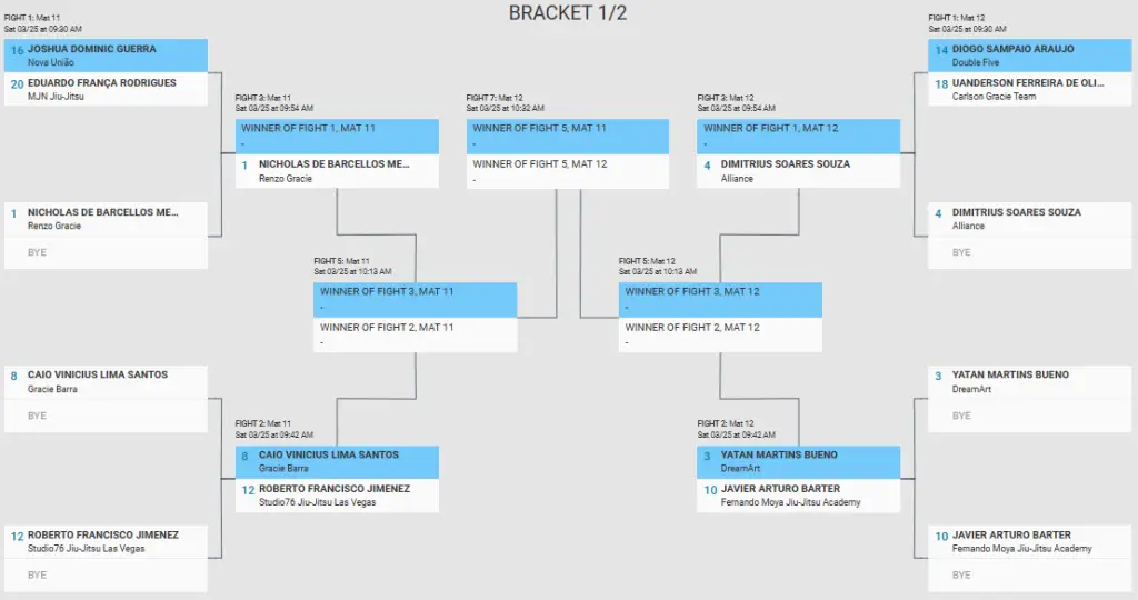 Absolute Division Brackets Released For IBJJF Pan Championship 2023