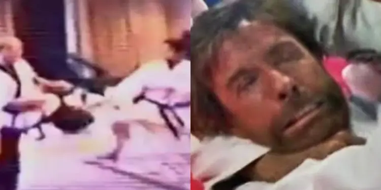 Rickson Gracie Chuck Norris Sparring Training