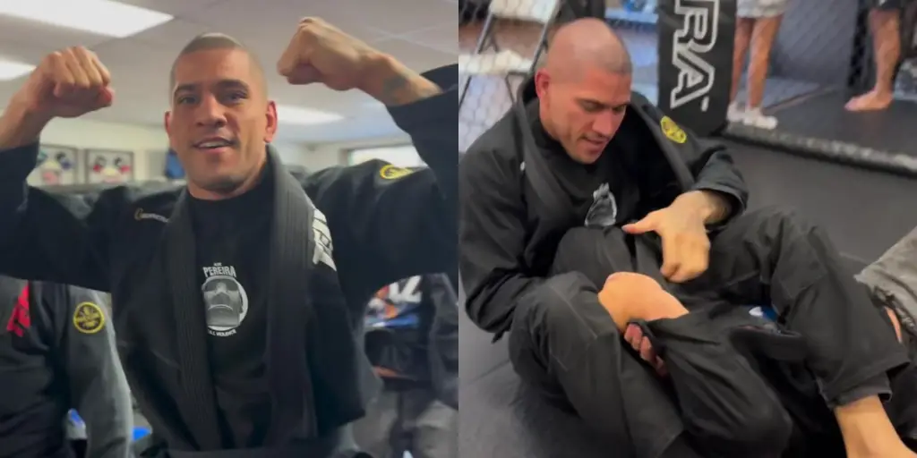 Watch Alex Pereira Training JiuJitsu In The Gi