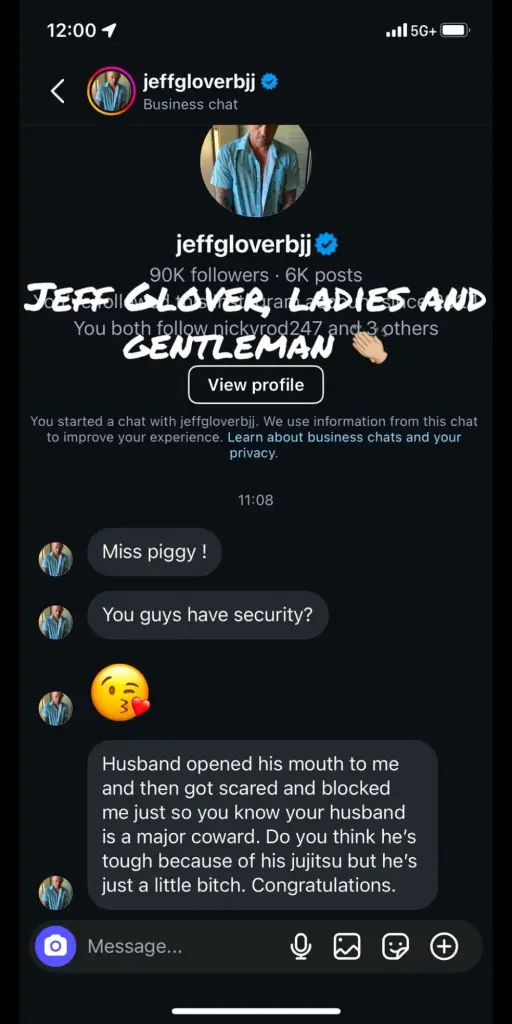 Jeff Glover Messages Screenshot