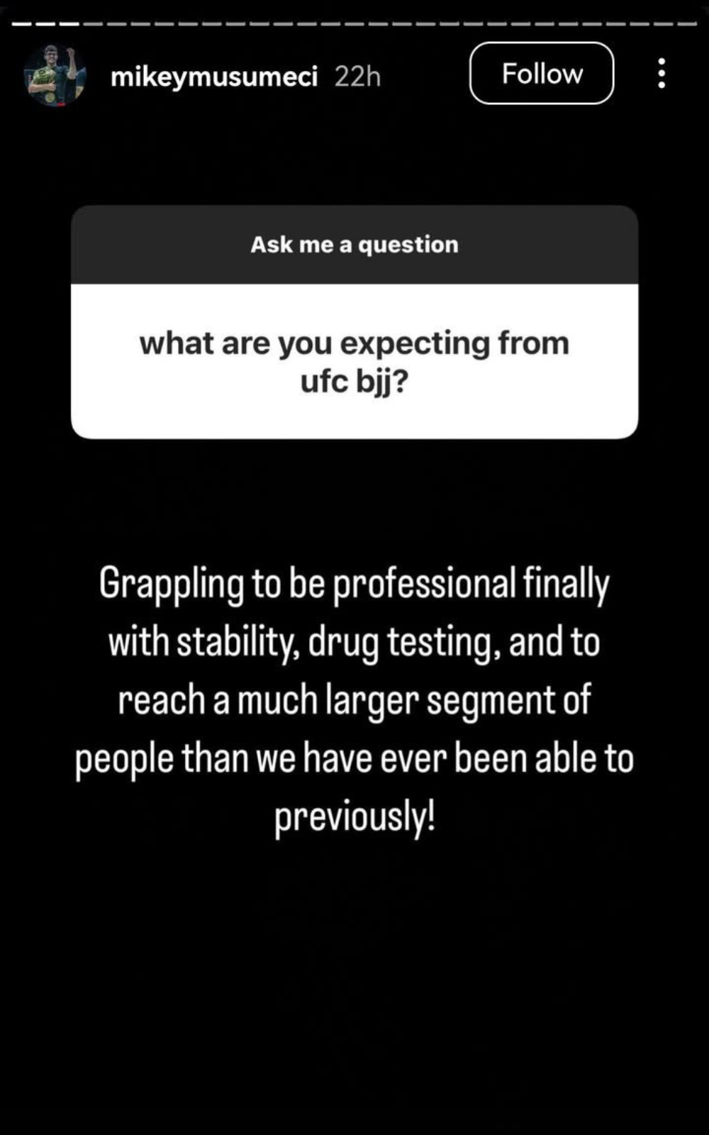Mikey Musumeci UFC BJJ Expectations