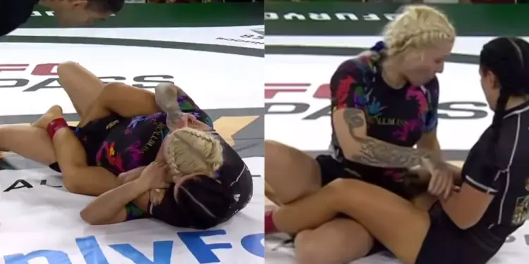 BJJ Competitor Amanda Mazza Break Arm Rear-Naked Choke Cage Fury BJJ 15